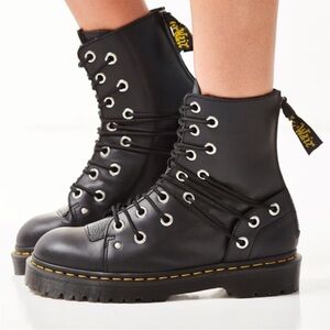 Dr. Martens Women's Daria BEX Platform Retro Black Lucido Leather US 6